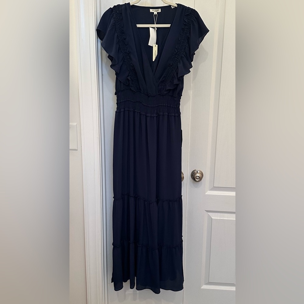 NEW Max Studio Navy Blue Maxi Dress XL